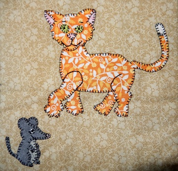 Cat and Mouse 1 applique by Ms P Designs USA