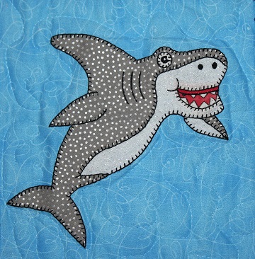 Great White Shark Applique by Ms P Designs USA