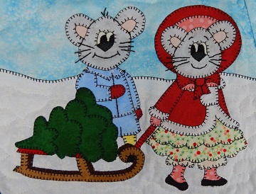 Kid Mice with Christmas Tree by Ms P Designs USA