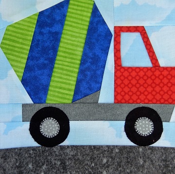 Cement Truck Paper Pieced Block by Ms P Designs USA