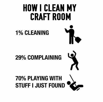 Cleaning the craft room