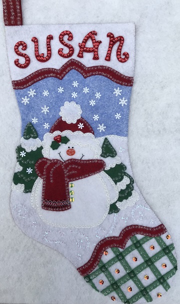 Snowman Stocking by Ms P Designs USA