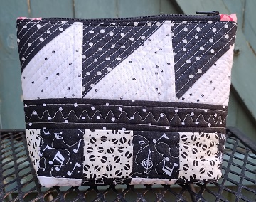B & W Zipper Bag A by Sharon @ Ms P Designs USA